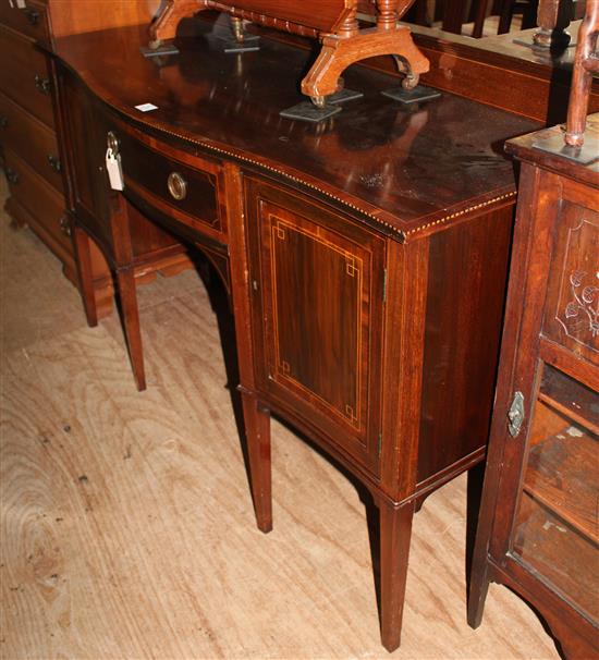 Sheraton revival inlaid mahogany sideboard